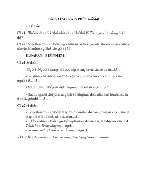 Bài kiểm tra 15 phút (tiết 44)